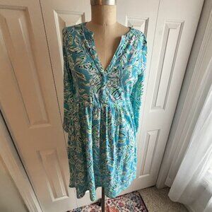 Lilly Pulitzer Loran Swing Dress in Turquoise Oasis Outta Line Print Size XS
